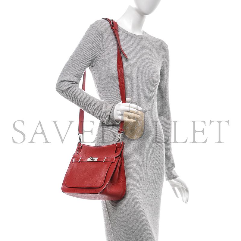 HERMÈS TAURILLON CLEMENCE JYPSIERE 28 ROUGE CASAQUE (28*22*12cm) 